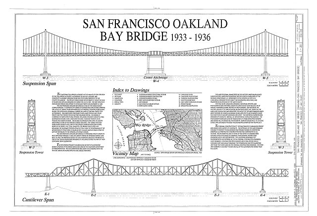 ICELibrary's tweet photo. San Francisco–Oakland Bay Bridge opened to traffic #OnThisDay  1936. Actually two bridges joined by a tunnel, originally they carried both road and rail.  The Eastern section was replaced in 2013. https://t.co/g8Jy9pSDnm