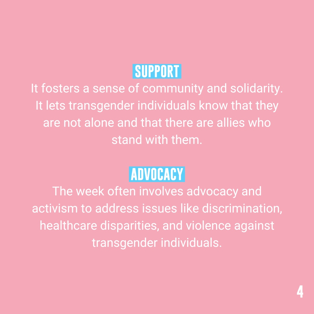 This week is Trans Awareness Week.

Trans Awareness Week is a crucial time for raising visibility, supporting and advocating for trans and gender-diverse individuals, and educating on the challenges the community face.

#TransAwarenessWeek #TransInTheCity