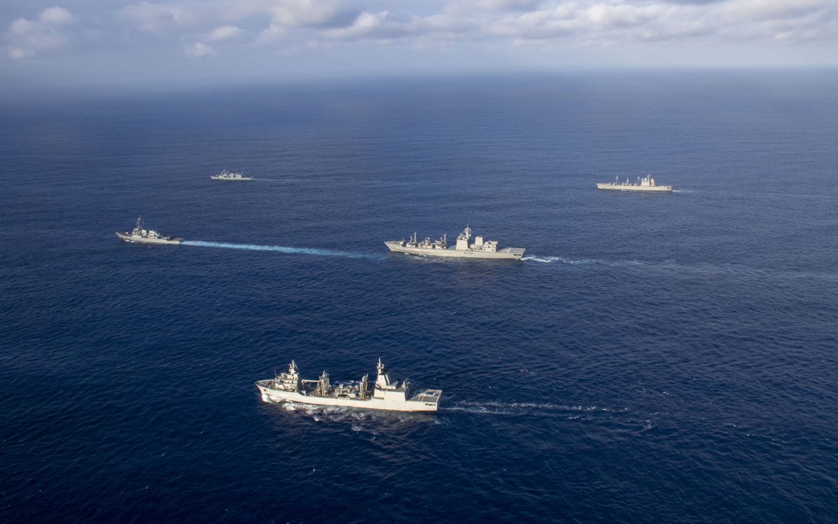 Naval forces from Australia, Canada, Japan, and the U.S. have joined together to conduct a multilateral exercise Annual Exercise (ANNUALEX) 2023 in the Philippine Sea, Nov. 11. #USNavy | #AlliesAndPartners