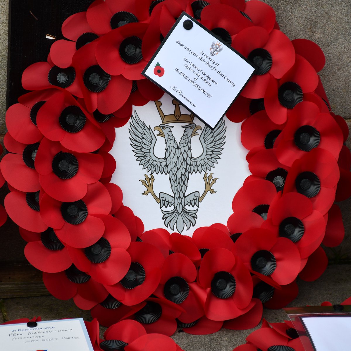 This morning soldiers and officers from The Mercian Regiment are attending services and laying wreaths at memorials and cenotaphs across the country. Countless lives have been lost to war. We should remember the sacrifices given so that we may live. Lest We Forget.