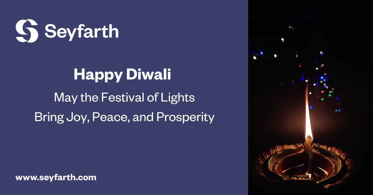 Diwali has profound cultural and spiritual significance in several faiths.

 It’s also a global celebration of #unity, #hope, and the triumph of #light over darkness.

#HappyDiwali #Diwali2023 #BelongatSeyfarth