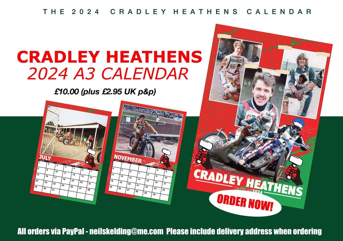 2024 CRADLEY HEATHENS CALENDARS | 
Packed full of former Dudley Wood favourites.
Now available!
£10.00 PLUS £2.95 UK postage and packing.