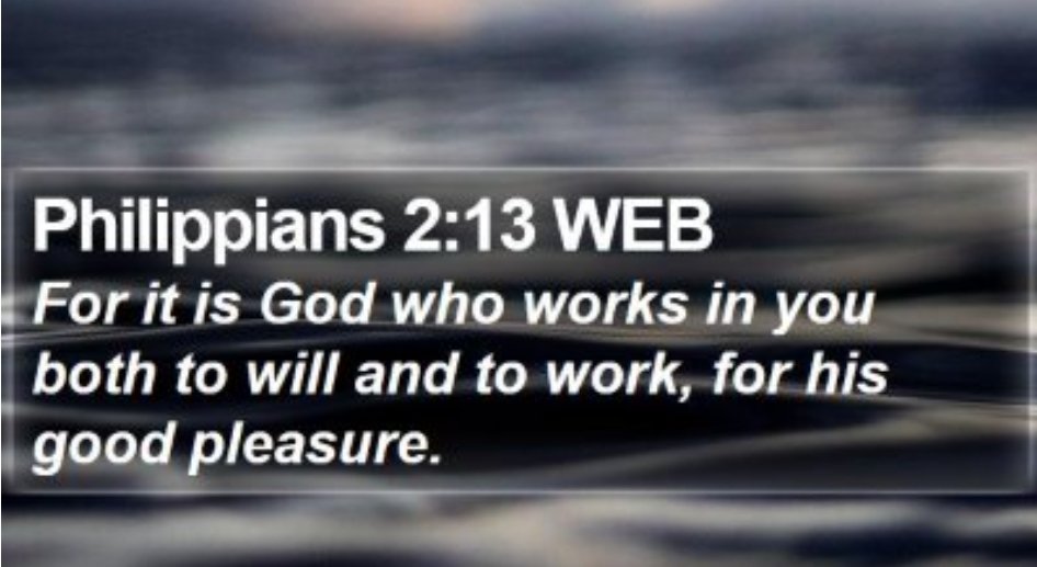 Philippians 13: For it is God who works in you to will and to act in order to fulfill his good purpose ... 🙏