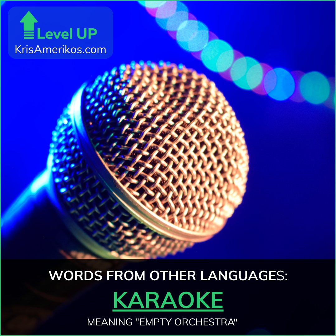 EnglishwithKA's tweet image. Karaoke - from Japanese, meaning &quot;empty orchestra,&quot; referring to singing along to music tracks.
#studyenglishonline #learnenglishlanguage #EnglishLearning #englishonlinecourse #englishonline #onlineenglishteacher #studyenglisheveryday #studyenglish #englishwords