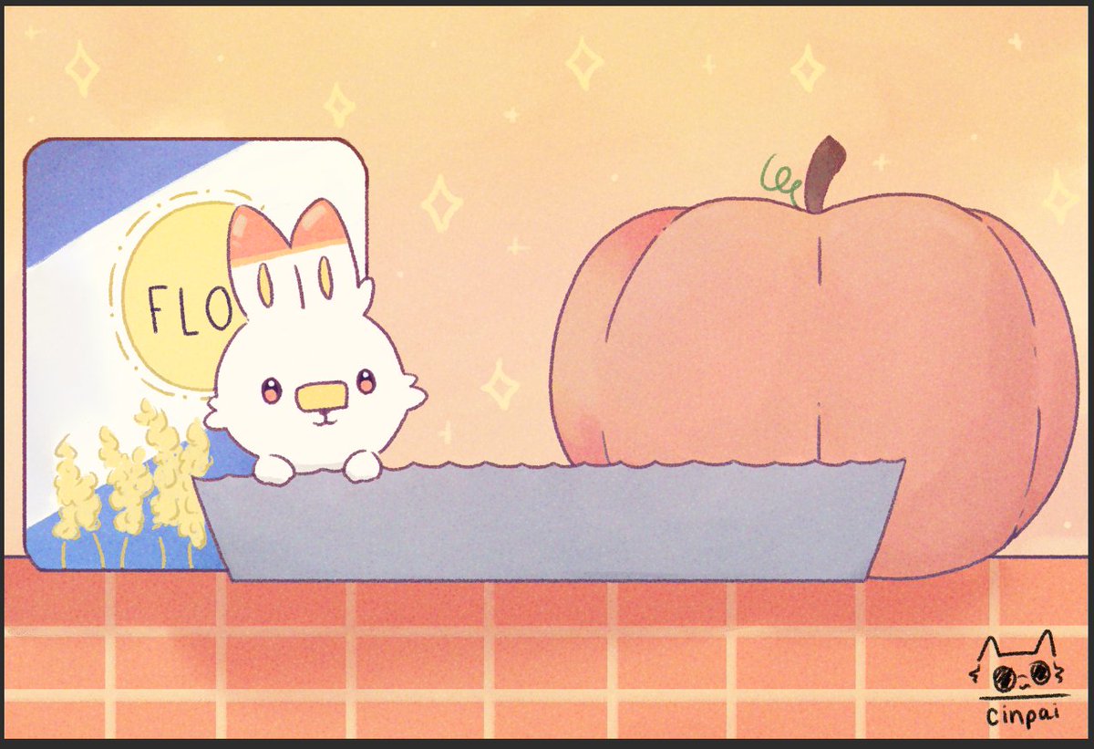 goro_gato's tweet photo. Scorbunny is ready for Thanksgiving https://t.co/N2RbsdoC5a