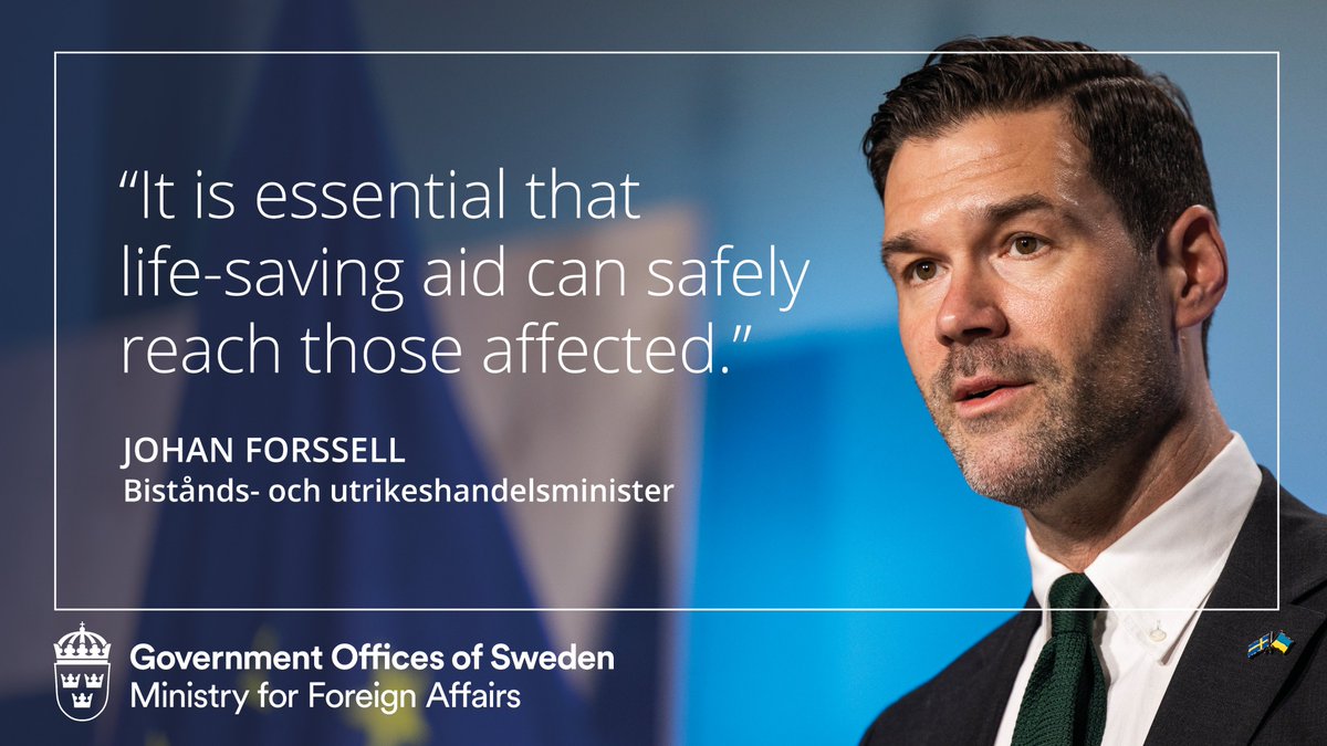 Sweden is supporting the humanitarian response and the efforts to ensure increased humanitarian access. This was a key message when @JohanForssell attended an international humanitarian conference on support to the civilian population in Gaza. government.se/press-releases…
