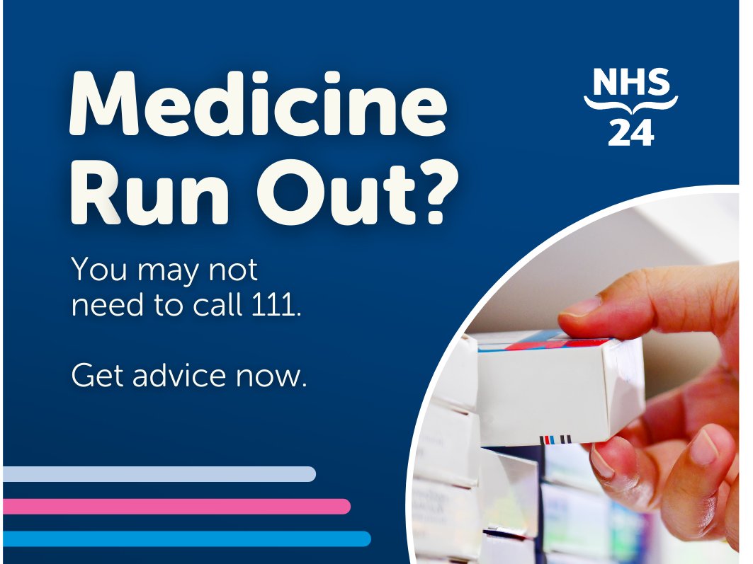 If you have run out of medicine, don't panic! NHS inform has an accessing medicines guide to help point you to getting the medicine you need.

Find out more: nhs24.info/accessing-medi…