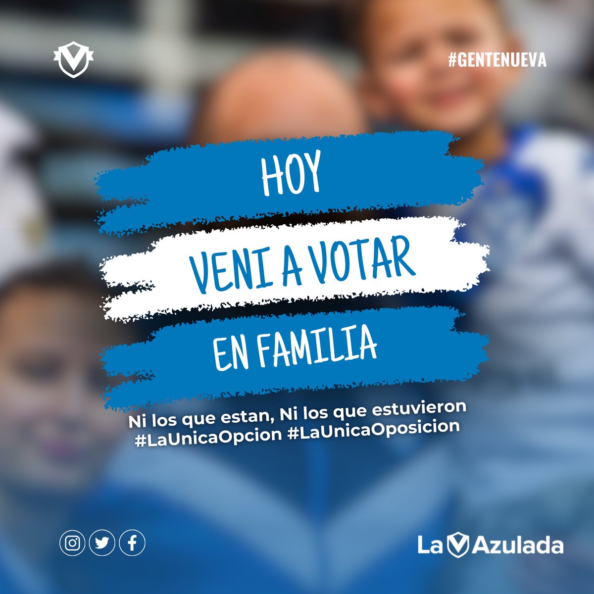 ARRANCARON LAS VOTACIONES! 
#VeniAVotar de 8  a 20hs en el polideportivo 

Vota La Única Oposición 
Vota #LaVAzulada #GenteNueva