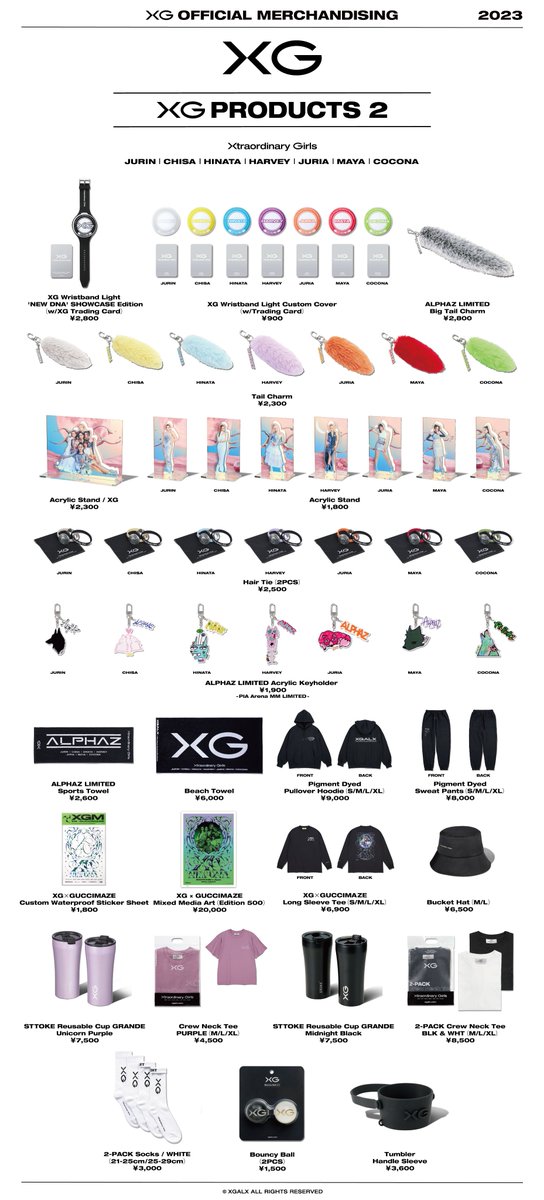 To celebrate 'XG 'NEW DNA' SHOWCASE in JAPAN', the official merchandise 'XG PRODUCTS 2' will be on sale! <Pre-sale at #ALPHAZ> Sales start: 12:00 p.m. Mon, Nov 13, 2023 JST/KST <General> Sales start: 12:00 p.m. Tue, Nov 14, 2023 JST/KST xgalx.com/xg/news/detail…