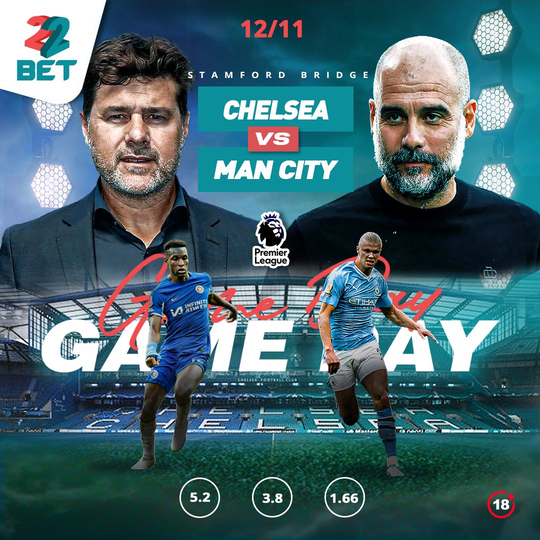 #Chelsea will play home against #ManchesterCity at Stamford Bridge 🏟️ ⏰ 5:30 PM #ManCity has dominated Chelsea in recent years, winning all of their last 4 #EPL games Stake here 👉🏾 bit.ly/3A5ZOXi #22Bet #Bestodds #CHEMCI