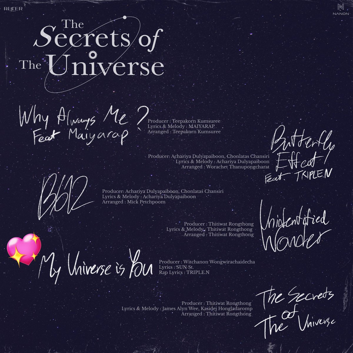 MahasiswaPeraya's tweet photo. Sun St. Be part of NNN'ss album ✨✨
Song : My Universe is You
Lyrics : Sun St
#KristPerawat
#SunSt
#TheSecretsOfTheUniverse https://t.co/BVzk7vBbwh