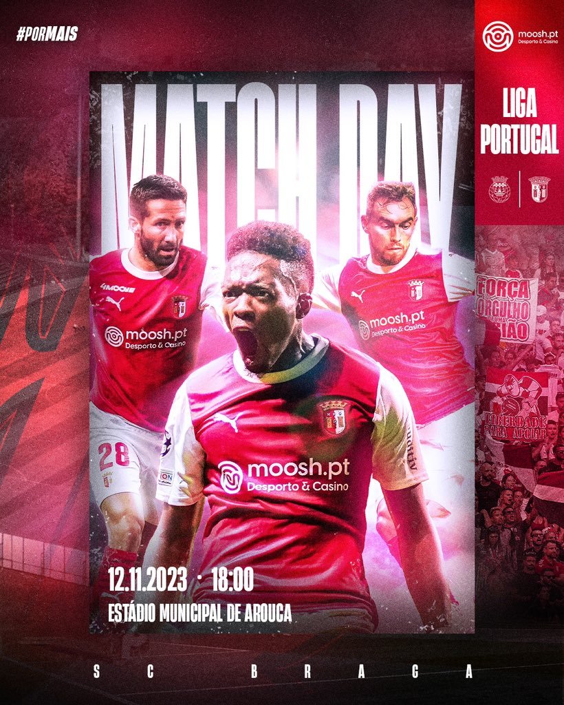 adeptosfutebol's tweet image. 𝗣𝗔𝗥𝗧𝗜𝗗𝗢 𝗗𝗘𝗦𝗧𝗔𝗖𝗔𝗗𝗢

🔍 𝐋𝐢𝐠𝐚 𝐏𝐨𝐫𝐭𝐮𝐠𝐚𝐥 𝟐𝟑/𝟐𝟒
🎟️ Jornada #️⃣1⃣1⃣

⚔️ @OficialFCArouca 🆚 @SCBragaOficial
⏰ 19:00
🏟️ Estádio Municipal de Arouca
📍 Arouca

#LigaPortugal #FCASCB