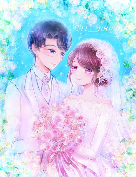先日ご依頼で素敵な新郎新婦のお二人を描かせて頂きましたこの度はご依頼&掲載の許可をくださり本当にありがとうございました 