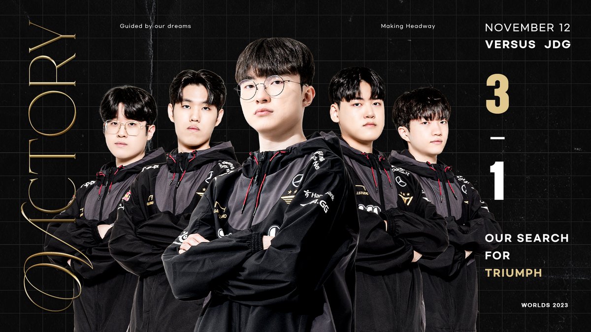 [#Worlds2023 Knockout Stage Semifinals vs. JDG] 마지막 남은 결승전 티켓을 쟁취했습니다!🫡 Last ticket to Finals is OURS! 🫡 #T1WIN #T1Fighting #T1atWorlds2023