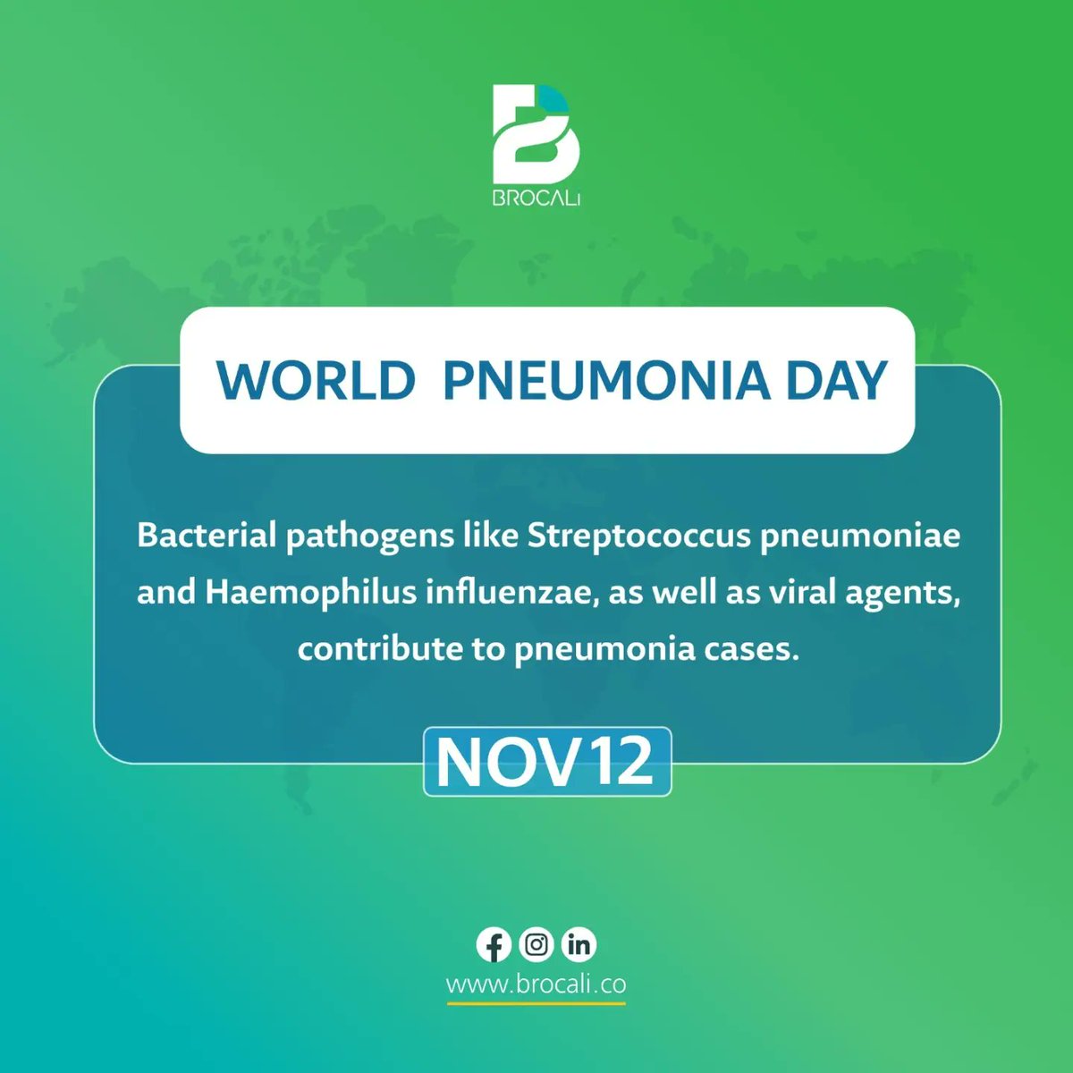 BrocaliMed's tweet photo. Breathing is a gift we should never take for granted.
On World Pneumonia Day, let's raise awareness, promote prevention, and support the fight against respiratory infections. 💙🌍
#MedDay #WorldPneumoniaDay #HealthyLungs #instagram #follow #like #التهاب_رئوي #توعية #صحة https://t.co/5aFF8NOzf2