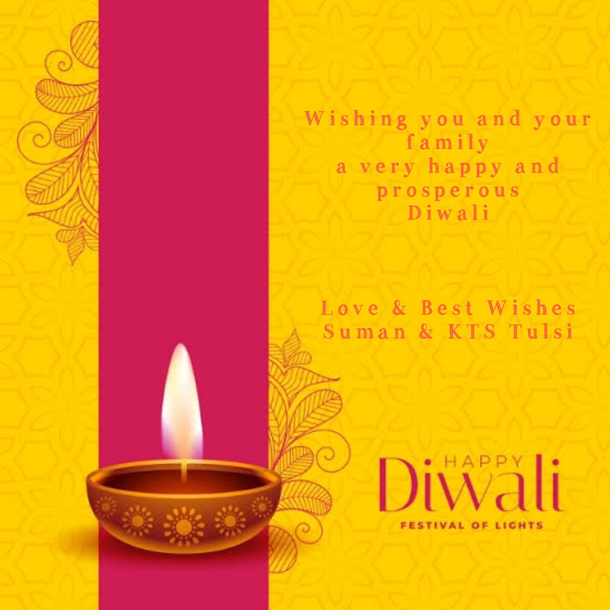 Wishing you and your family a very happy and prosperous Diwali🪔🙏🏻