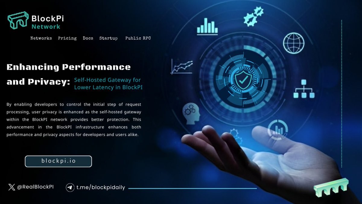 ChiomaChukwura2's tweet image. 🔗 Enhancing Performance and Privacy;
"Self-Hosted Gateway for Lower Latency in #BlockPI"

💡 By enabling developers to control the initial step of request processing, user privacy is enhanced as the self-hosted gateway within the BlockPI network provides better protection. This