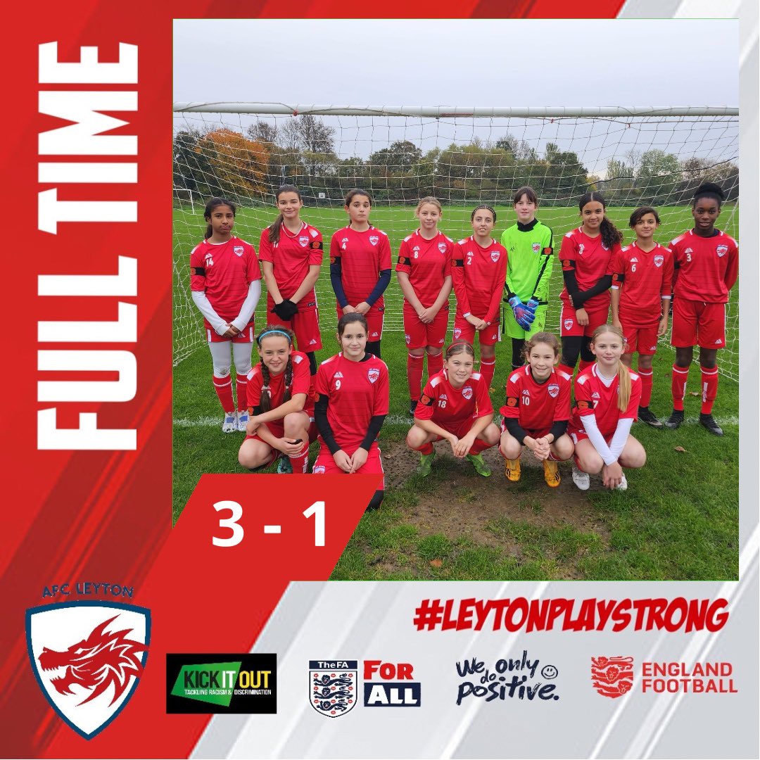 AFCLeytonClub's tweet photo. Match Report

AFC Leyton U13 Wyverns Vs 
Springfield Youth U12 Oranges

Top of the table clash between two unbeaten team. The Leyton girls were quick out the blocks and raced into a 3 goal early lead. The first coming from May, who found herself free in the box. The second came from a fantastic cross by Carmelita that was unfortunately turned in by the defender. The third resulted from a low drive from Elizabeth past the keeper. 

With Springfield being the top scorers in the division, the Leyton defence had to be at its best. Just before half time Springfield were awarded a penalty which would of changed the half time team talk but Caitlin showed her strength to push the ball away. 

A tight affair in the second half and with about 10 to go Springfield pulled one back. 
However Leyton showed their resilience and continued to pass and keep possession till the final whistle. A great result for the Wyverns and the win taking them up to second 👏

Final score: 3 - 1

#AFCLeyton #AFCLeytonU13Wyverns #girlsfootball #football #grassroots #lionesses #leytonplaystrong #goals #letthemplay #weonlydopositive #fun #teamwork #hardwork #togetherness #community #team #development #attitude #skill #talent #londonfa #respect #ballers #girlsfootball #soccer #girlssoccer #passing #shooting #playmaker #shecanplay