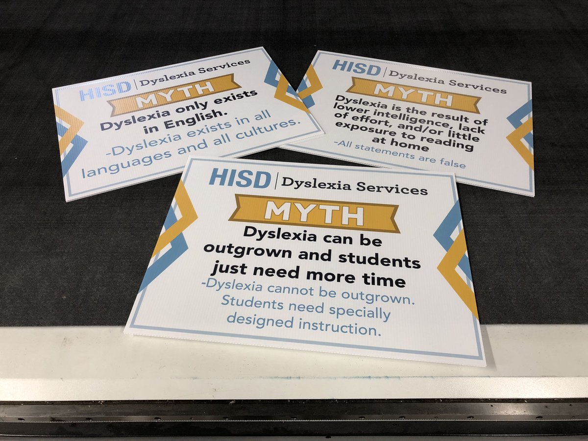 Our @HISD_Dyslexia team had important messages to share. We printed 6 yard signs in English &amp; Spanish, put them &amp; the stakes in these boxes we designed, printed &amp; cut so they arrive safely at all our campuses. Thanks to our team of experts for making it happen. <a href="/HoustonISD/">Houston ISD</a> #HISD