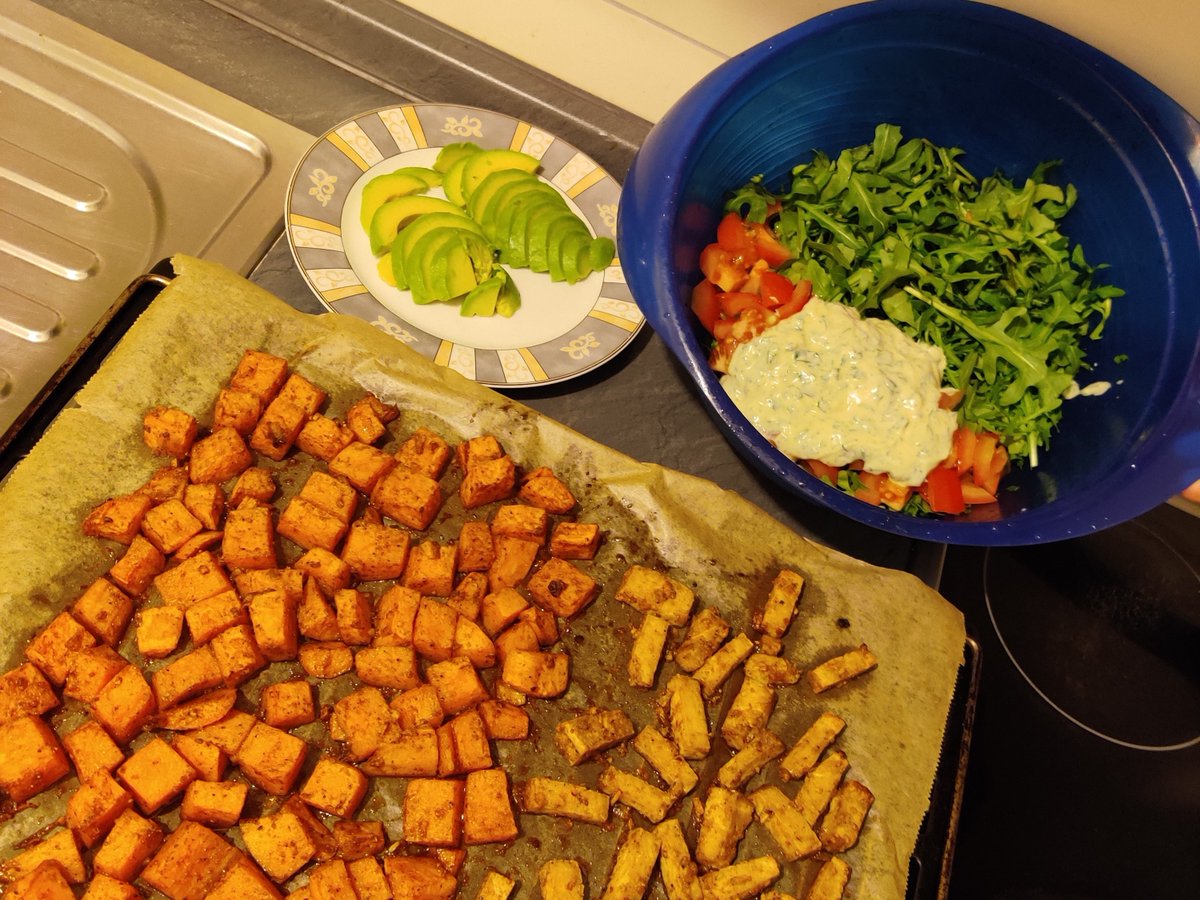 Warmyone's tweet photo. Sweat Potato Salad with Cajun-Popcorn-Tofu https://t.co/7JRAnsTYeQ