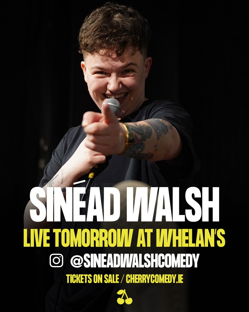 CherryComedy's tweet image. 🌟 Sinéad Walsh brings the vibes to our 9th birthday bash at @whelanslive! 🎂 Score your €8 tickets at cherrycomedy.ie 🍒🤘 Let's make it a night of killer laughs and celebration! 🎟️ #CherryComedy #CoolCatsOnly