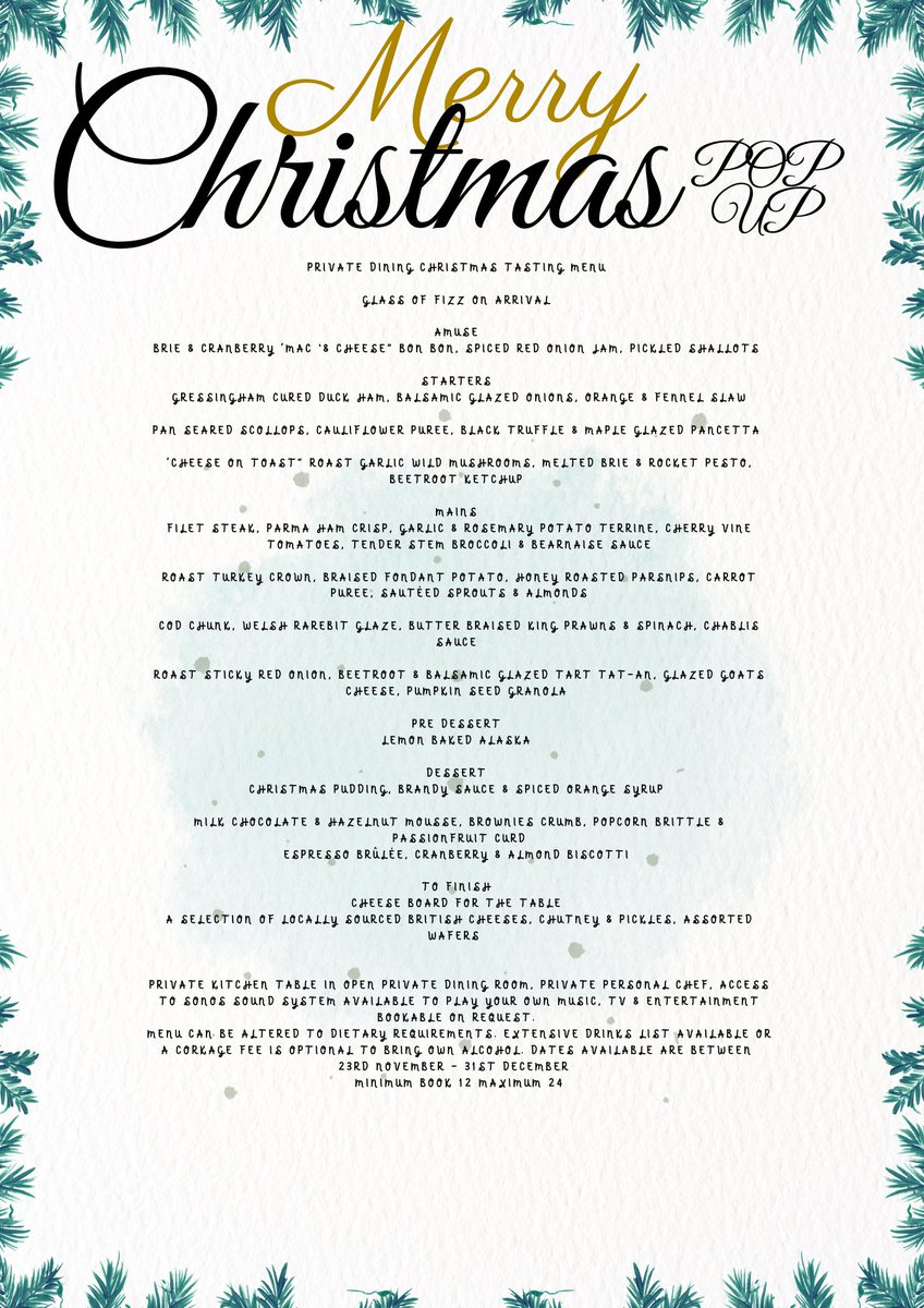 Thought I’d do something a little different this year…. Christening pop up incoming! Private venu, private chef top secret location 🎄👩‍🍳🙃