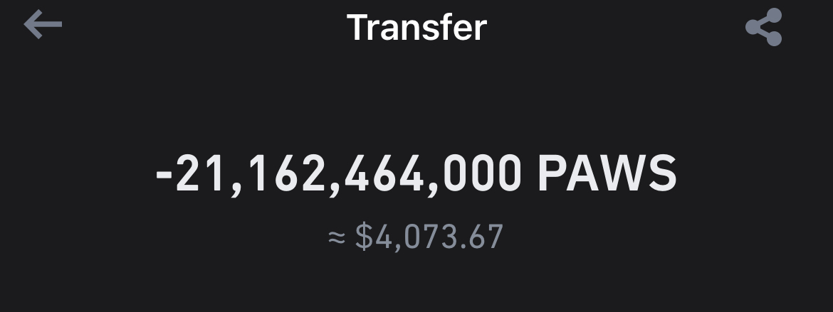 $4073 #pawstarcoin BURNT 🔥 
bscscan.com/tx/0x0a396a32b…

#bsc #bnbchain <a href="/PawstarCoin/">PawStar</a>