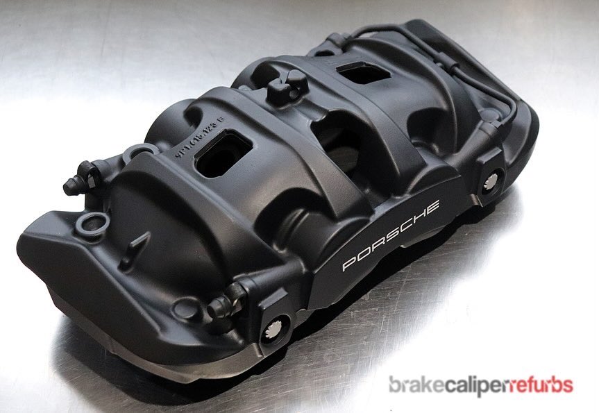 RefurbsCalipers's tweet photo. O E - These came to us having been painted yellow by the previous owner - but the customer wanted their #porsche #911t calipers back to #OE look. These were originally the anodised calipers, so we @cerakote them to match the original colour with the white logo https://t.co/NoB00acs6q