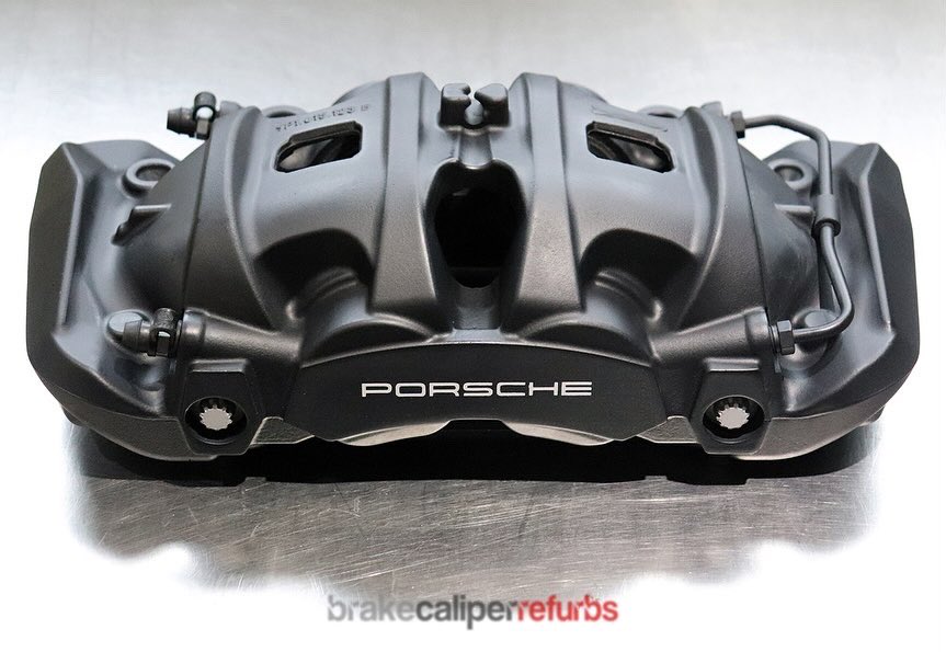 RefurbsCalipers's tweet photo. O E - These came to us having been painted yellow by the previous owner - but the customer wanted their #porsche #911t calipers back to #OE look. These were originally the anodised calipers, so we @cerakote them to match the original colour with the white logo https://t.co/NoB00acs6q
