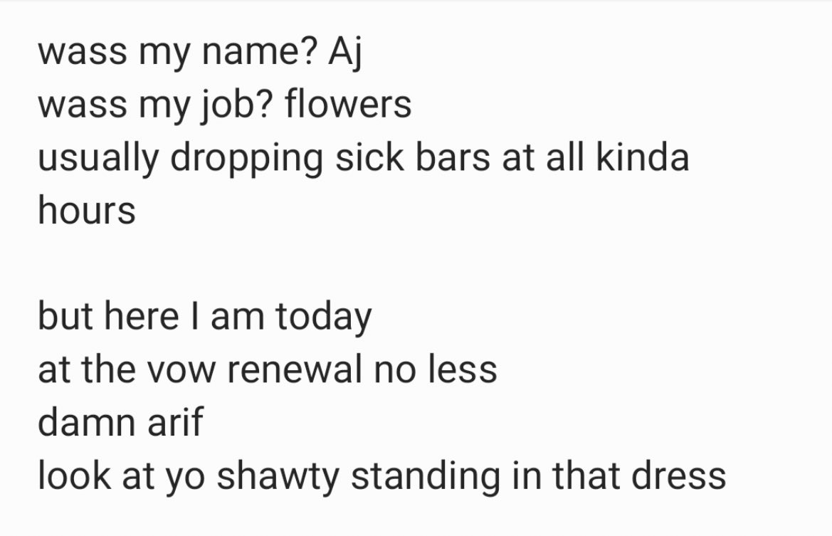 ajlizzyofficial's tweet photo. yo yo yo it’s dj aj lizzy! shawty lils asked me to dj for her &amp; arif’s ceremony so here i am 💯 she made the playlist and ion agree with all the song choices tbh but what the bride wants to bride gets 🔥 and ofc i had to drop some bars in their honor 😎

https://t.co/zd0bTIt2Xr https://t.co/ARuukSbESF