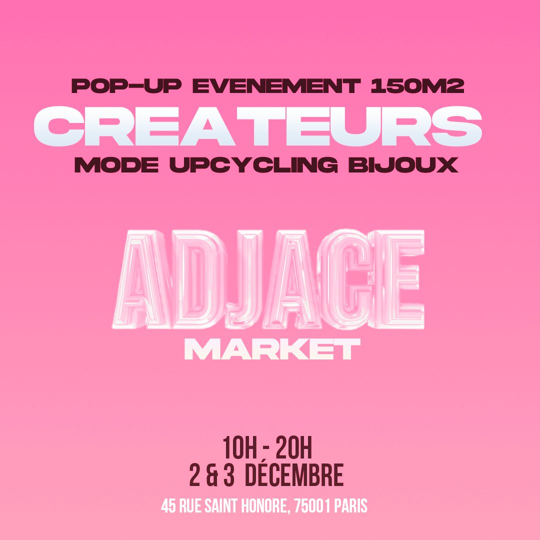 C’est le week-end à ne pas rater pour préparer Noël comme il se doit, à petit budget ! 

250m2 de sappes à 5€, 30m2 de bijoux à 5€ et 150m2 de nos créateurs mode &amp; bijoux favoris, c’est la dinguerie qu’on vous prépare depuis des mois pour finir l’année en beauté !