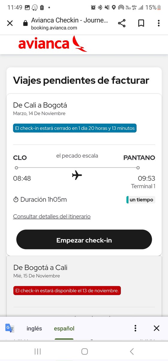 Marcy_vi's tweet photo. @avianca me acaba de salir esto para hacer check in, me confirman por favor? https://t.co/1aJNf6WMve