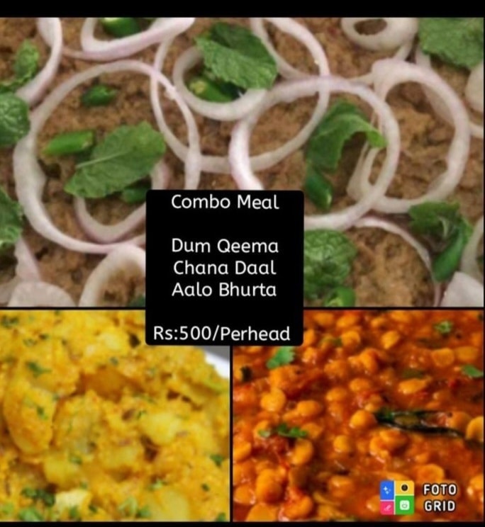 KitchenRahbars's tweet photo. Combo Meal for tomorrow, Get Dum ka Qeema (Veal), Chana Daal and Aalo Bhurta Rs:500 per head or you can take Dum ka Qeema Rs:2000/kg, Daal Rs:450 half kg,  sabzi Rs:450/half kg. Delivery charges depends on your location. Book your order Now only at #RahbarsKitchen. https://t.co/Z8usgKDpFa