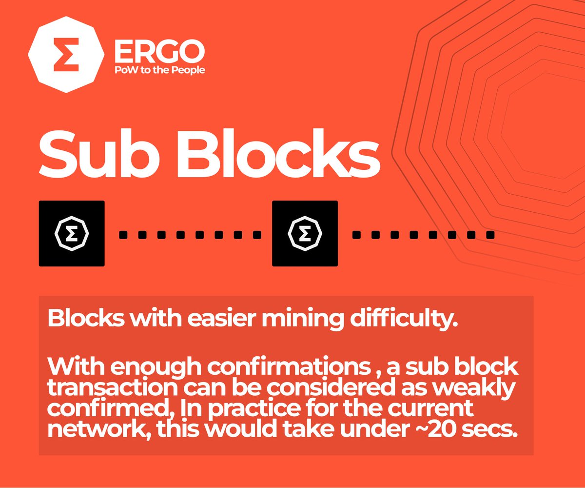 Faster transactions are coming to Ergo with the development of Sub Blocks. Looking forward to this 🔥

#ergo