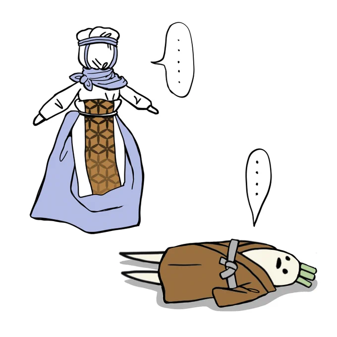 昨日は聖マルチンのお祭りだったんですが、子供たちがモタンカ人形を作ってました。これはウクライナ発祥の人形なんですが、幸福を呼び魔を除けるお守り人形です。尖った針やハサミなどは一切使ってはならず、手で破いたり絞ったりして作ります。顔を描くと魂が宿ってしまうから顔はあえて描かないのだそうです。 #伝承 #風習 #イラスト