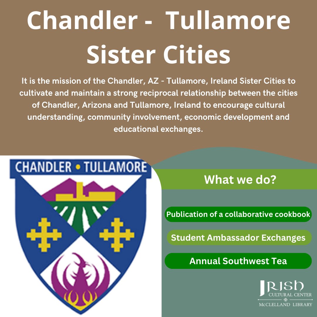 #SundayShoutoutSeries 
We are moving into a new volume of #SundayShoutoutSeries, where we are showcasing our affiliate groups! 
Meet the Chandler Tullamore Sister Cities Committee: azirish.org/affiliates/