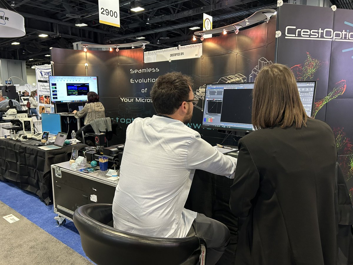 The Crestoptics team at work for some costumers with their own samples! Come visit us at booth #2815 to talk all things #imaging with our confocal and super resolution solutions! #SfN23 #SfN2023 <a href="/NikonUSA/">NikonUSA</a>