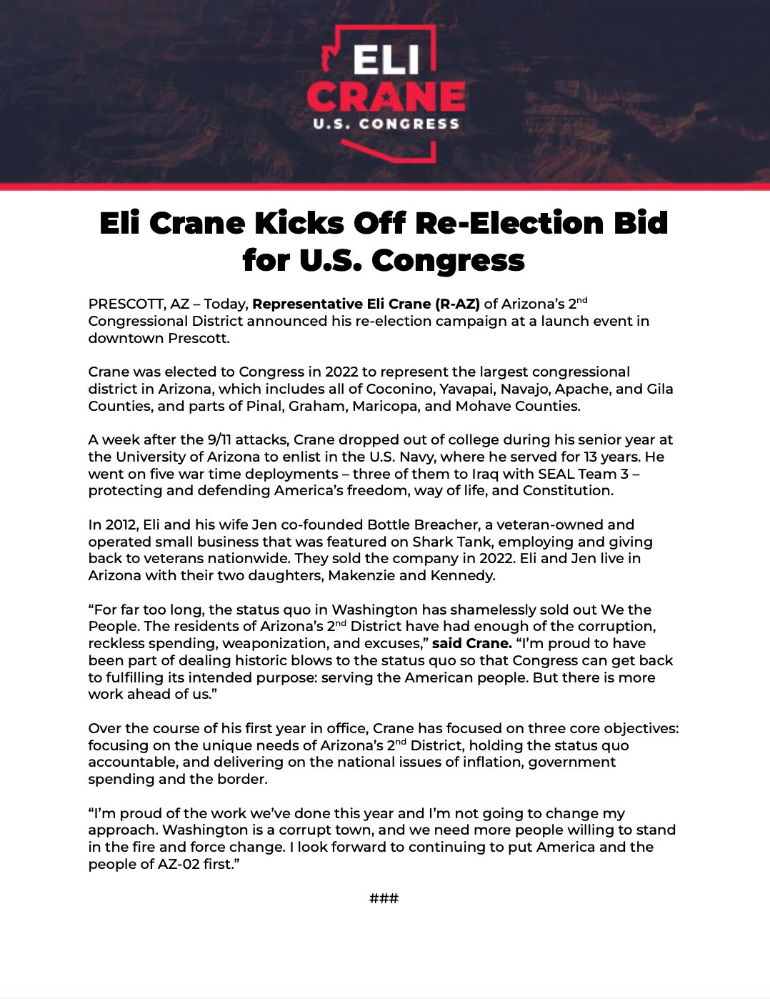 Eli Crane for Congress on X: 