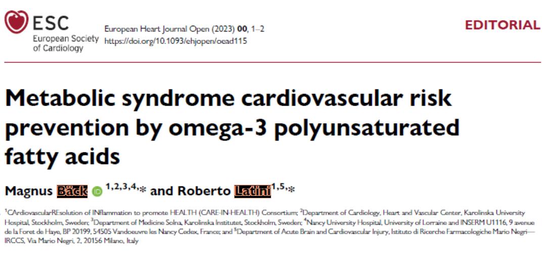 Editorial in @ehjopen by @ProfMagnusBack and Roberto Latini @MarioNegriIRCCS on #CVD #inflammation in metabolic syndrome. #AHA23 @SaDeRosa78 @ESC_Lavinia academic.oup.com/ehjopen/articl…