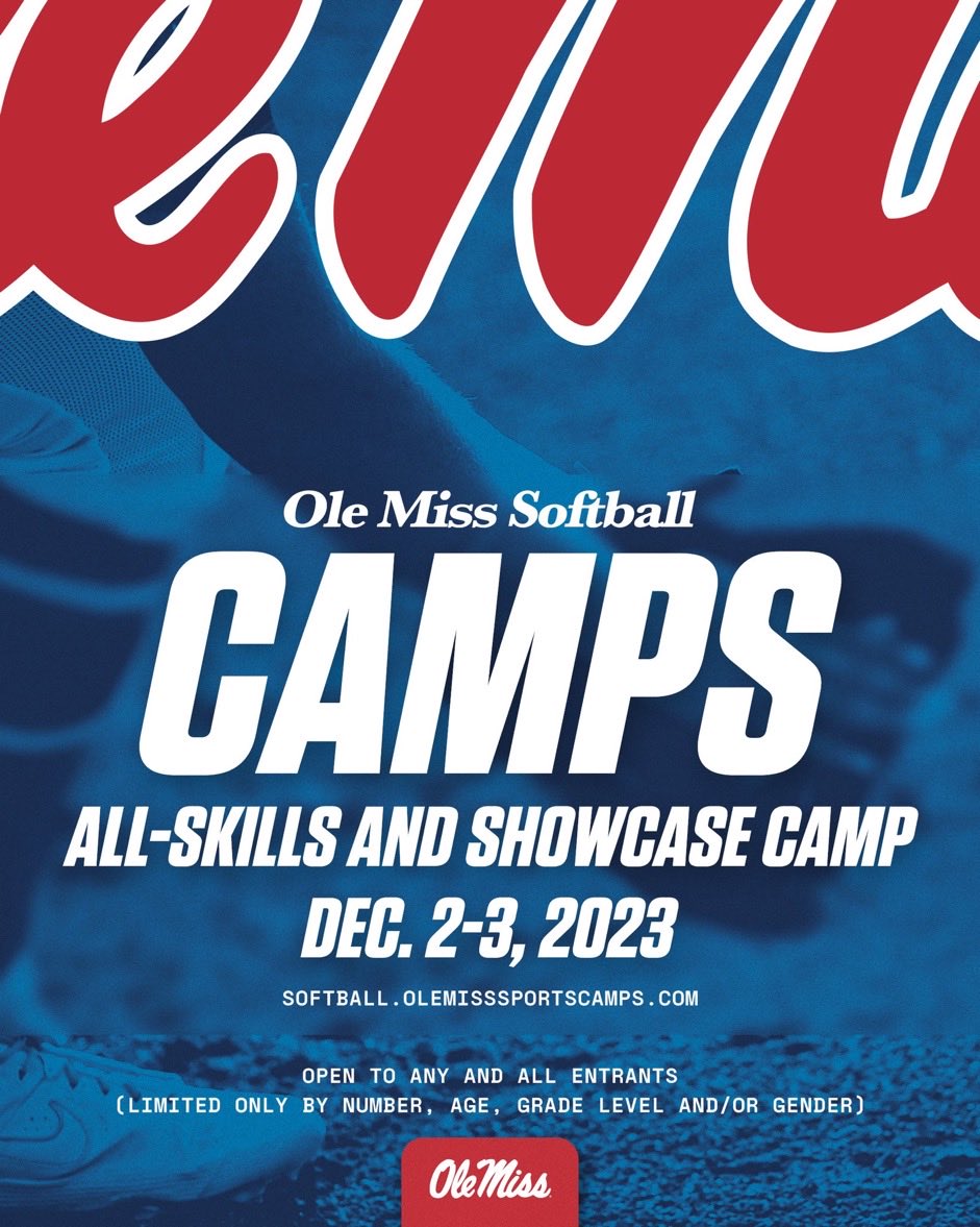 Come be our guest & meet our new staff!! Small coach to player ratio interacting & communicating high level Instruction, drills, evaluation & feedback! Passion, energy & growth mindset environement🥎 Rebel coaches & players are excited to work w YOU!!🔵🔴 Hotty Toddy!