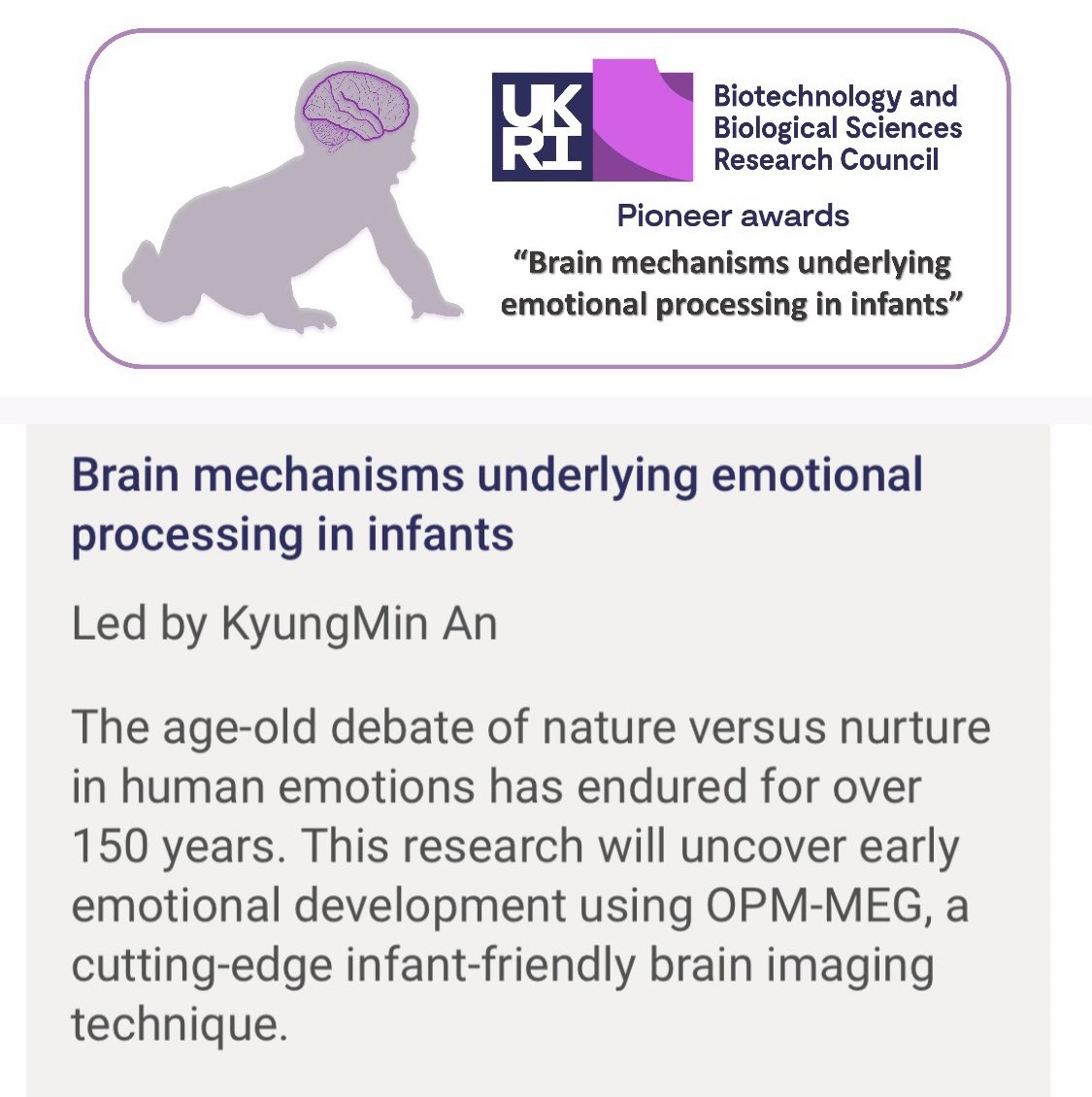 🌟 We're hiring a postdoc researcher to delve into infant emotion processing using OPM-MEG for the #BBSRC Pioneer award. Interested? Drop us a line! If you're at #SfN23 #SfN2023, let's connect in person for a chat! 😉