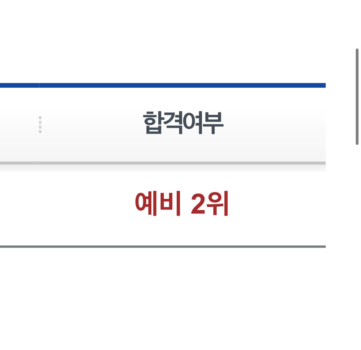 1지망 학교가 예비 떴을 때 기분을 서술하시오.