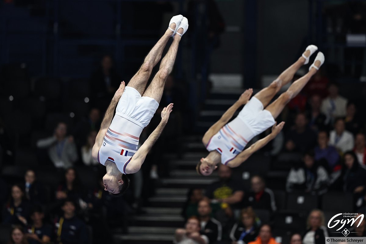 ffgymnastique's tweet image. [CHAMPIONNATS DU MONDE TR/TU 🇬🇧]

FINALE TRAMPOLINE SYNCHRONISÉ HOMMES
Morgan Demiro O Domiro &amp;amp; Pierre Gouzou en bronze !!! 🇫🇷😍🔥💯🫶🥉

➕d&apos;infos urlz.fr/op9e
#TRAWorlds2023 #WTGC2023