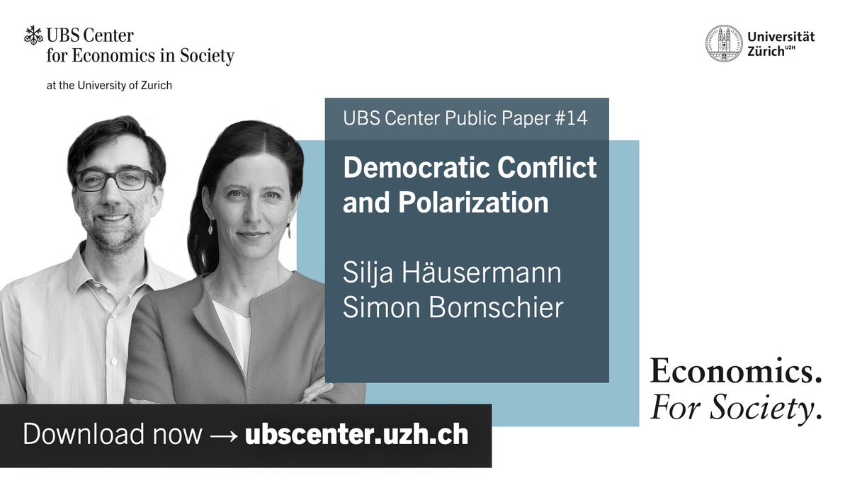 Democracy needs competition and conflict. But where is the line between healthy and harmful conflict and polarization? @SiljaHausermann and @SBornschier of @IPZ_ch address this question in our new UBS Center Public Paper. Get your free copy now → ubscenter.uzh.ch/en/publication…