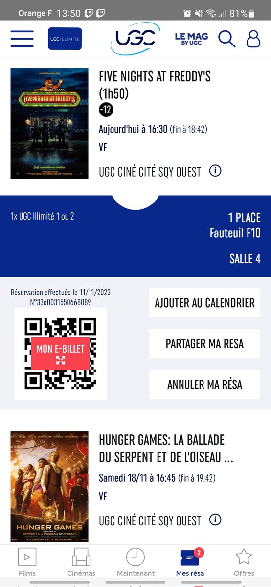 hawkfire78610's tweet photo. Cet après midi on part à la découverte de l'adaptation du jeu vidéo #FNAFMovie en attendant la semaine prochaine de voir #HungerGames . Une très bon après midi qui s'annonce 🙂 https://t.co/bsCN3ybIkJ