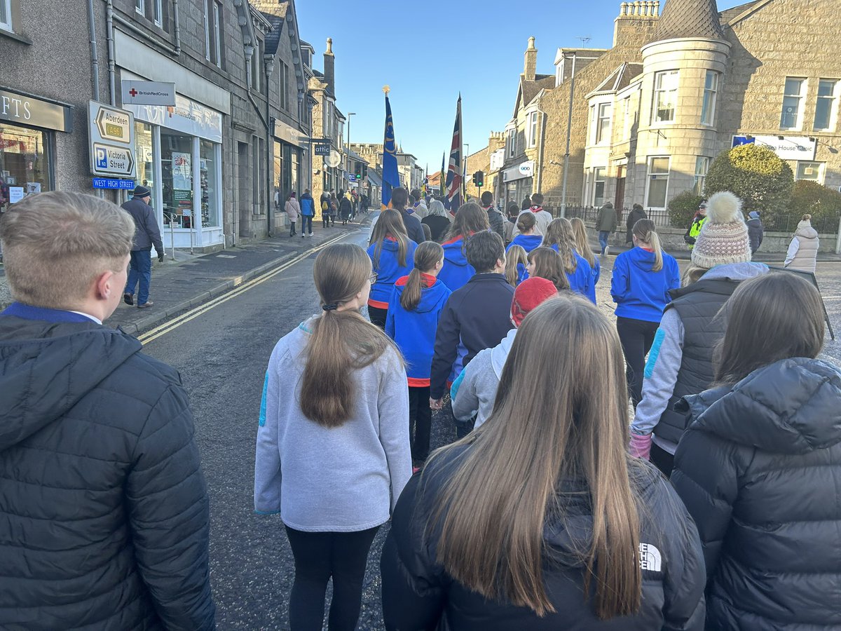 Privilege to be part of todays Remembrance  Service.  Our  School Captains laid a wreath and it was great to see many of our students in attendance with their organisations.
Thanks to the #RoyalBritishLegion Inverurie for the opportunity 🙏👏🏼
#LestWeForget2023