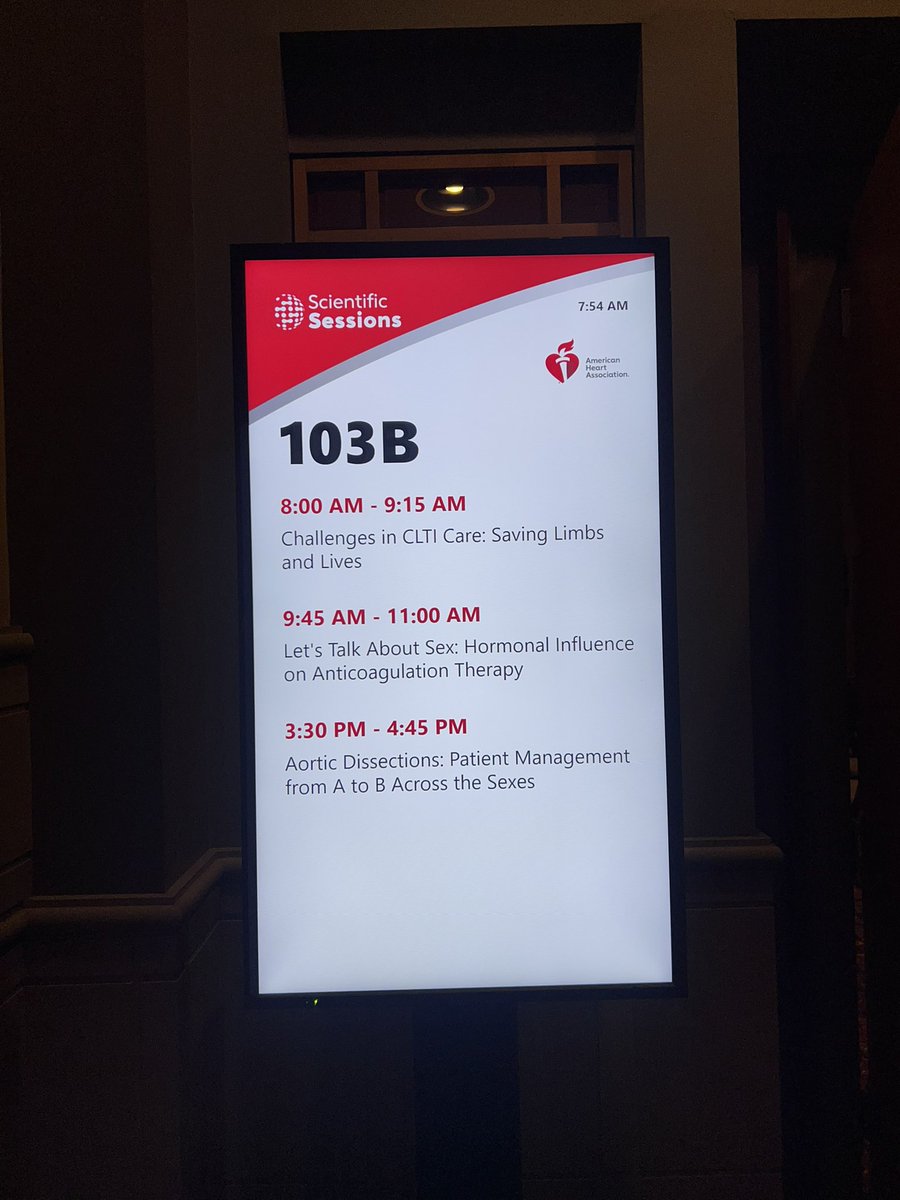 Batool Abuhalimeh (@batoolabuhalim1) on Twitter photo Vascular sessions today at #AHA23 <a href="/PVDCouncil/">AHA Peripheral Vascular Disease Council</a> Vascular sessions today at #AHA23 <a href="/PVDCouncil/">AHA Peripheral Vascular Disease Council</a>