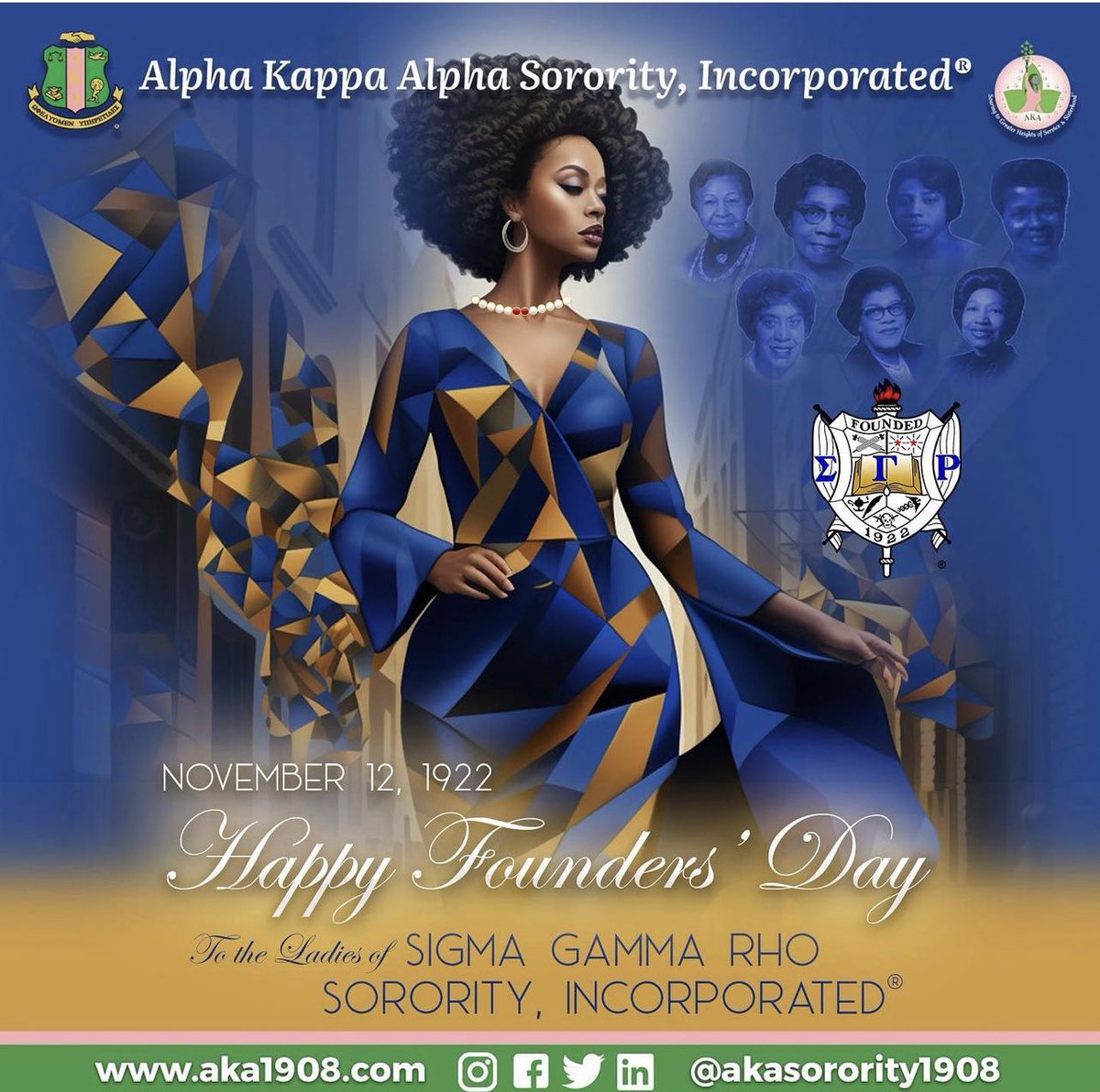 Happy Founders' Day to the Rhoyal Ladies of Sigma Gamma Rho Sorority, Incorporated!
Alpha Kappa Alpha Sorority, Inc. ® would like to congratulate Sigma Gamma Rho as they celebrate 101 years of 'Greater Service, Greater Progress!' #SGRho101 #AKA1908