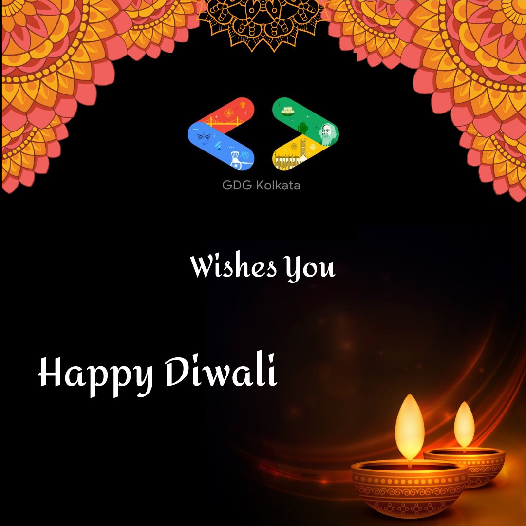 gdgkolkata's tweet image. Team GDG Kolkata wishes you and your family a very Happy Diwali
May the festival of lights illuminate your life with endless joy, prosperity, health & wealth forever
#devfestkol #gdgkolkata #googledevelopergroups #DevFest22 #devfest2022 #google