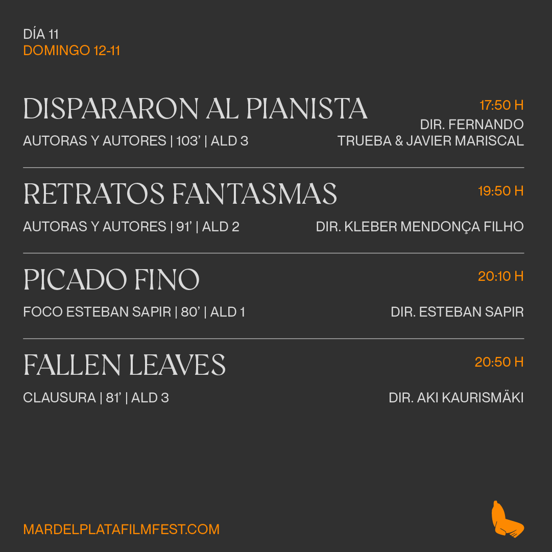 MarDelPlataFF's tweet photo. 🎬 Destacados del Día 11

#38MarDelPlataFF https://t.co/yihOTW9adf